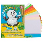 Бумага цветная МАЛЫЙ ФОРМАТ А5 10л 10цв " Лилия Холдинг " для оригами и аппликаций Забавная Панда, в папке