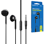 Наушники " Borofone " BM54 Maya, mini Jack черные, внутриканальные, проводные, микрофон, длина - 1,2м