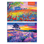 Альбом А4 20л " ПЗБМ " Цветочное поле (ассорти), на скобе, обложка- ламинированный картон, УФ-лак, блок- офсет 100г/м2, 2 дизайна