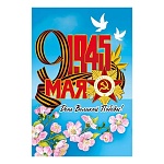 Открытка " Мир поздравлений " 410 9 Мая- Звезда, Георгиевская лента, 123*187мм, без отделки, текст