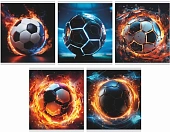 Тетрадь А5 48 л "Футбольный мяч", 165х205 мм, на скобе, клетка, обложка - мелованный картон