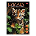 Набор бумаги для рисования и художественных работ " Hatber " А4 20л Тигрёнок, тиснение, плотность бумаги- 120г/м2, в папке