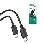 Кабель сетевой Type-C - Type-C " Hoco " X73 Sunway чёрный, круглый, 1м, 3A, QC3.0, PD3.0, 60W, силикон