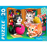 Пазлы " Рыжий кот " Макси. 20элементов Игривые котята №1 30*21,5см, картонная упаковка 18,6*13*3,9см