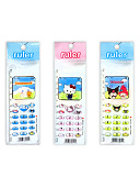 Линейка " KWELT " 12см в виде телефона, прозрачная, ассорти (без возможности выбора дизайна), пластиковая