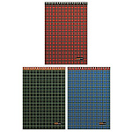 Блокнот БОЛЬШОЙ ФОРМАТ А4 спираль сверху 60л " Альт " Ultimate Basics Шотландка (ассорти), клетка, обложка - ламинированный картон, 3 дизайна (без возможности выбора дизайна)