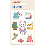 Наклейки " deVente " А6 Одевайка котенок, объемные мягкие, многоразовые, пакет, европодвес