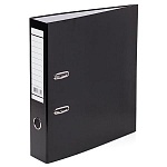 Папка-регистратор А4 " Hatber " Metallic сборная 70мм черная, бумвинил, этикетка для маркировки