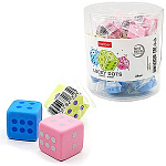 Ластик " Hatber " Lucky dots 20*20*20мм, ассорти, пластиковая туба