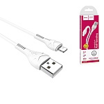 Кабель сетевой USB - Lightning " Hoco " X37 Cool power белый, круглый, 1м, 2,4А, силикон