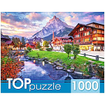 Пазлы " TOPpuzzle " 1000элементов Город в Швейцарии 67*47см, картонная упаковка 19,2*15,8*7см