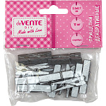 Декоративные прищепки " deVente " Silver, серебристые, деревянные, 45*8мм, 10шт, пластиковый пакет, европодвес