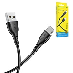 Кабель сетевой Type-C - Lightning " Borofone " BX51 Triumph черный, круглый, 1м, 2,4А, 12W, силикон