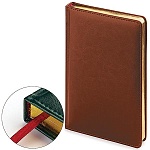 Ежедневник недатированный БОЛЬШОЙ ФОРМАТ А4+ 210*302мм искусственная кожа " Альт " 136л Sidney Nebraska Коричневый, поролон, линия, белый офсет 70г/м2, печать в 2 краски, ляссе, золотой срез