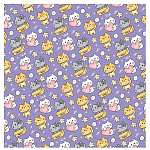 Упаковочная бумага " Миленд " 70*100см 10 листов, Котятки, в рулоне, пантон золото, 90г/м2