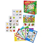 Игра настольная 3+ " Рыжий кот " Лото+пазл Для малышей, состав: 30 картонных фишек, 6 карточек, пазл 24 элемента, картонная упаковка 17,5*17,5*5см