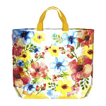 Сумка ПП многоразовая " Интерпак " с петлевой ручкой, 50*40см 160мкм Акварель