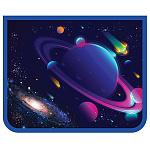 Папка " Пчелка " МАЛЫЙ ФОРМАТ А5-29 (230*190*50мм) молния сверху Планеты, печать на пластике