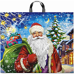 Пакет Новогодний ПЭ " Интерпак " с петлевой ручкой ПВД, 60*50см 70мкм Дарю подарки