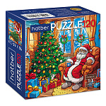 Пазлы Новогодние " Hatber " 120элементов Чудеса у елочки 15*15см, картонная упаковка
