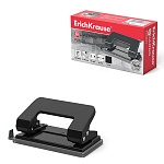 Дырокол на 10л " Erich Krause " Quadro металлический, встроенная линейка, черный