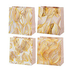 Пакет бумажный " Basir " 14,5*15,5*7см Листья, ассорти (без возможности выбора дизайна), ламинированный, золотое тиснение