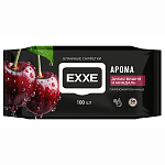 Салфетки влажные 100шт " Exxe " Дикая вишня и миндаль, клапан, пластиковая крышка