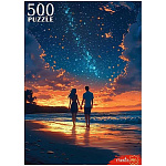 Пазлы " Рыжий кот " 500элементов Прогулка по пляжу 33*47см, картонная упаковка 23,3*32*4,7см