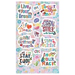 Наклейки " Мир открыток " 0-11 А6 Яркие надписи, без отделки