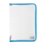 Папка " Пчелка " А4-01 (325*230*25мм) молния вокруг, бесцветная, голубая окантовка, пластик