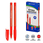 Ручка шариковая " Basir " красная 0,7мм, толщина письма 0,35мм, рифленый держатель, чернила на масляной основе, тонированный пластиковый трехгранный красный корпус, картонная упаковка