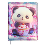 Дневник 1-11 класс искусственная кожа " deVente " Милая панда (Sweet panda), блок- офсет 80гр/м2, печать в 1 краску, поролон, цветная печать, магнитная створка, отстрочка, ляссе, 48л