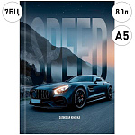 Записная книжка А5 7БЦ 80л " Проф-Пресс " Шикарный автомобиль- 5, без линовки, обложка - глянцевый ламинированный картон, сшивка, лен