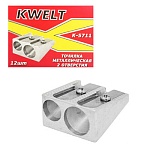 Точилка " KWELT " металлическая два отверстия в картонной упаковке