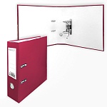 Папка-регистратор А4 " KWELT " сборная 50мм бордовая, ПВХ, пластиковый карман со сменной этикеткой, металлическая окантовка