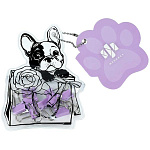 Зажимы " Феникс " Милый мопс сиреневые 15*25мм 10шт/уп, индивидуальная упаковка