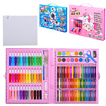 Набор для творчества " Basir " Лошадка и Космос 160 предметов: восковые мелки- 24цв, маслянная пастель- 24цв, акварель- 12цв, маркеры- 36цв, цветные карандаши- 24цв, карандаш ч/гр- 1шт, пластиковая палитра- 1шт, ластик- 1шт, клей- 1шт, скрепки- 16шт, губк