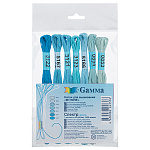 Набор мулине " Gamma " Спектр 7*8м хлопок azure, пакет,  европодвес