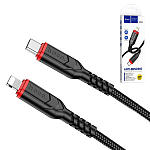 Кабель сетевой Type-C - Lightning " Hoco " X59 Victory черный, круглый, 3м, 3,0А, PD20W, нейлон