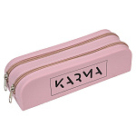 Пенал " deVente " 2 отделения 20,5*5,5*6,5см Karma, пудровый, прямоугольный, на молнии, силиконовый, пудовый, пластиковая коробка, европодвес