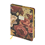 Ежедневник недатированный А5+ 145*205мм искусственная кожа " Bruno Visconti " 120л Flora. Lush Bouquet, поролон, линия, бежевый блок 70г/м2, печать в 2 краски, ляссе, золотой срез, скругленные углы, подходит под горячее тиснение, фольгу