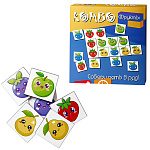 Игра настольная " Задира " Комбо. Фрукты, состав: 4 набора по 15 фишек, картонная упаковка 17,5*17,5*3,5см, материал дерево