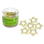 Скрепки " Глобус " 30мм металлические, фигурные, Звездочка 50шт, пластиковый бокс