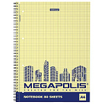 Тетрадь А4 80л " Erich Krause " спираль Megapolis Yellow Concept желтый, клетка, тонированный блок, обложка - мелованный картон, микроперфорация