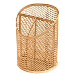 Подставка " KWELT " 3 отделения, 11*15*11см, металлическая, сетчатая, медная