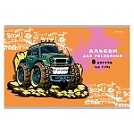 Альбом А4  8л " Проф-Пресс " Зеленый джип, на скобе, обложка- целлюлозный картон, неон, тиснение лен, блок- офсет 100г/м2