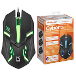 Мышь " Defender " MB-560L Сyber проводная оптическая, 3 кнопки, черная, 1200 DPI, кабель USB
