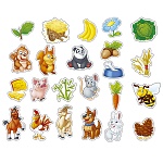 Игра магнитная 3+ " Рыжий кот " Зверюшки у кормушки, состав: 24 элемента, пакет, европодвес