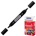 Маркер " Centropen " черный 1-4мм двухсторонний пулевидный/скошенный наконечник перманентный