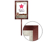 Транспарант (штендер)  " 9 Мая Помним! Гордимся! " МДФ А3 30*40см итальянский орех, акриловое стекло, ручка-держатель- 37см, ширина багета - 17мм